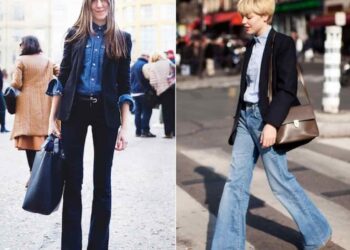 Cách phối đồ với quần ống loe mùa đông