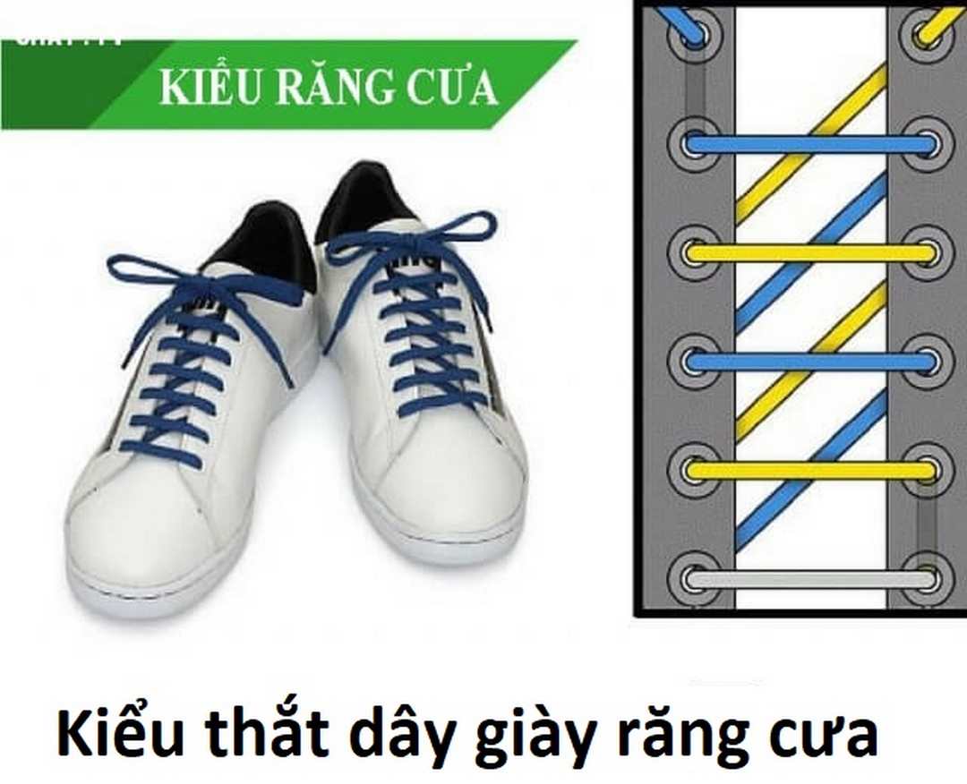 Cách buộc dây giày kiểu răng cưa đúng cách